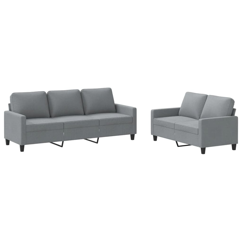 2 Piece Sofa Set with Cushions Light Grey Fabric Payday Deals
