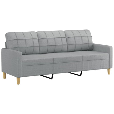 2 Piece Sofa Set with Cushions Light Grey Fabric Payday Deals