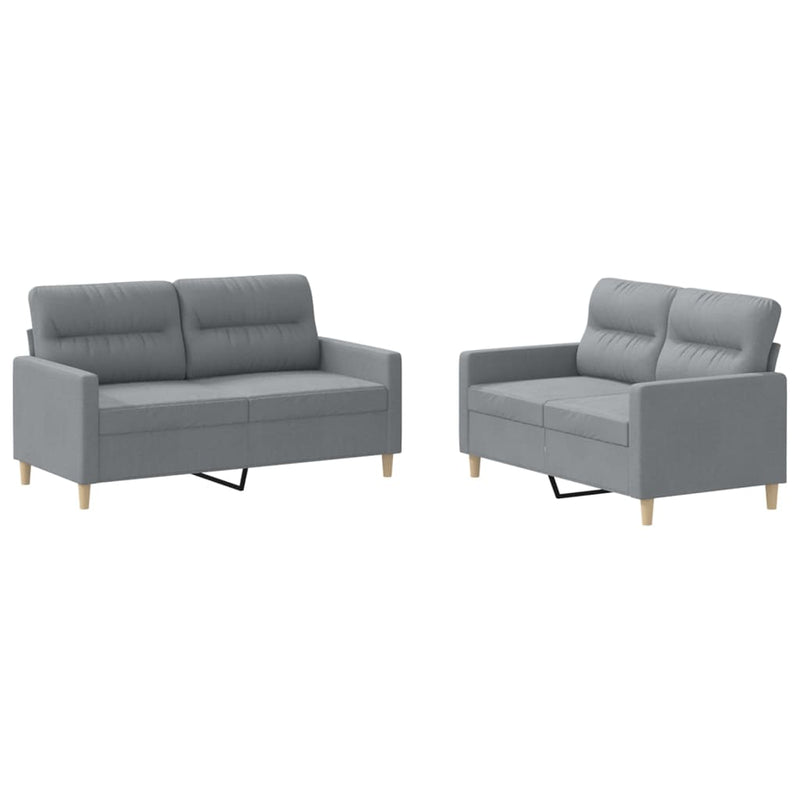 2 Piece Sofa Set with Cushions Light Grey Fabric Payday Deals