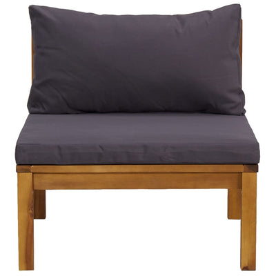 2 Piece Sofa Set with Dark Grey Cushions Solid Acacia Wood Payday Deals
