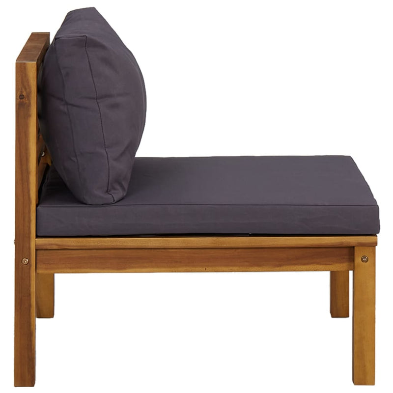 2 Piece Sofa Set with Dark Grey Cushions Solid Acacia Wood Payday Deals