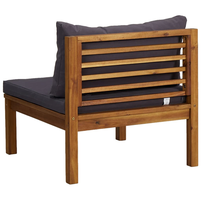 2 Piece Sofa Set with Dark Grey Cushions Solid Acacia Wood Payday Deals