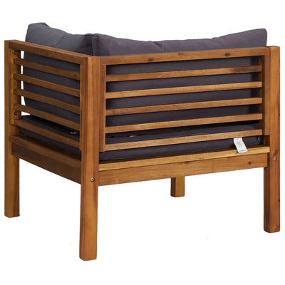 2 Piece Sofa Set with Dark Grey Cushions Solid Acacia Wood Payday Deals