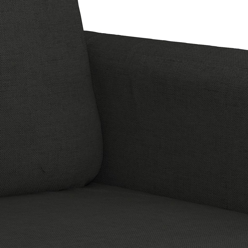2 Piece Sofa Set with Pillows Black Fabric Payday Deals