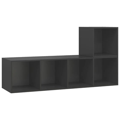 2 Piece TV Cabinet Set Grey Engineered Wood Payday Deals