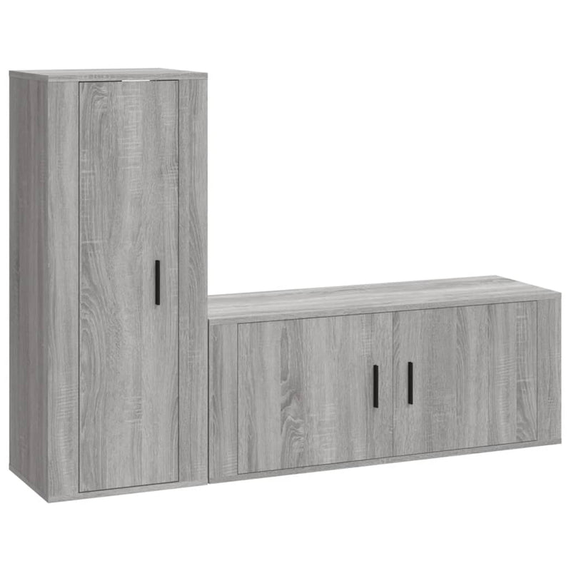 2 Piece TV Cabinet Set Grey Sonoma Engineered Wood Payday Deals