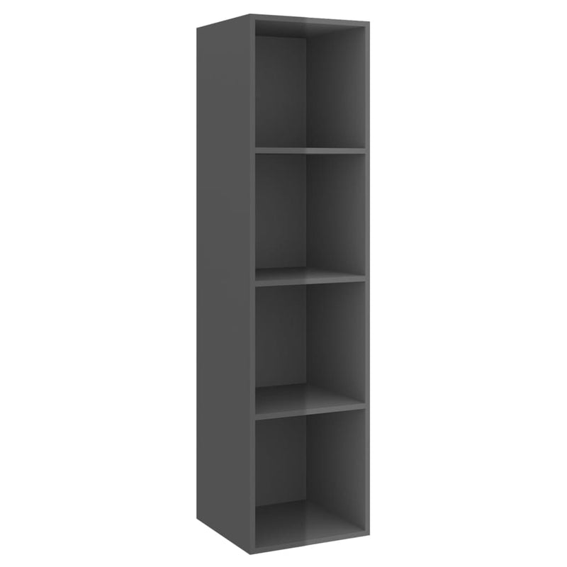 2 Piece TV Cabinet Set High Gloss Grey Engineered Wood Payday Deals