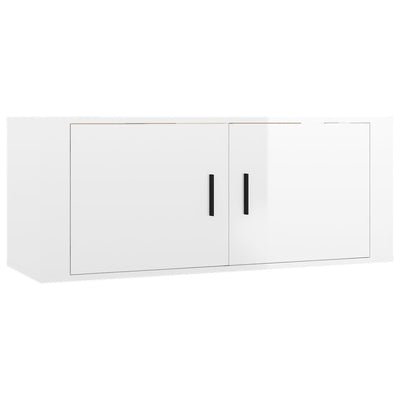 2 Piece TV Cabinet Set High Gloss White Engineered Wood Payday Deals