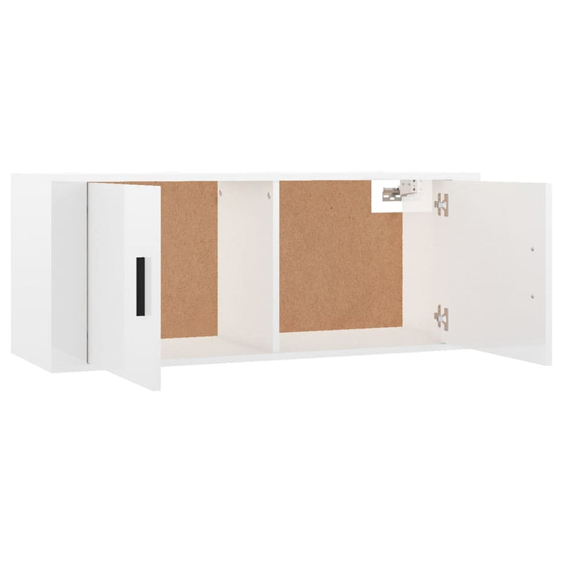 2 Piece TV Cabinet Set High Gloss White Engineered Wood Payday Deals