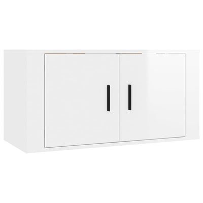 2 Piece TV Cabinet Set High Gloss White Engineered Wood Payday Deals