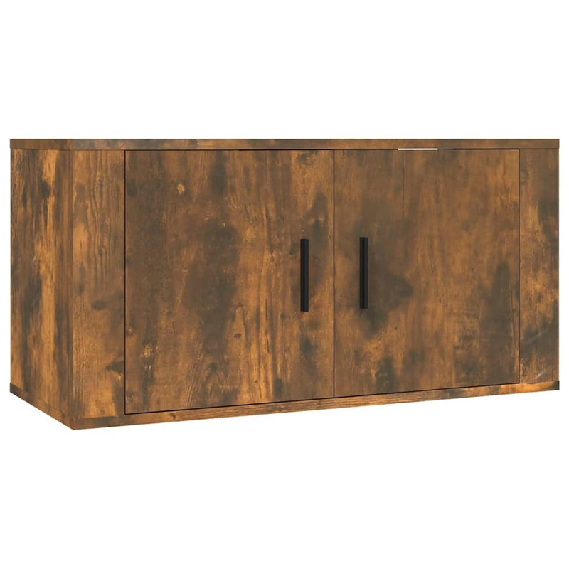 2 Piece TV Cabinet Set Smoked Oak Engineered Wood Payday Deals
