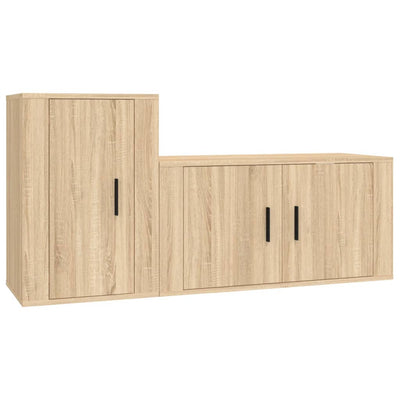 2 Piece TV Cabinet Set Sonoma Oak Engineered Wood Payday Deals