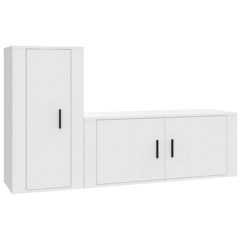2 Piece TV Cabinet Set White Engineered Wood Payday Deals