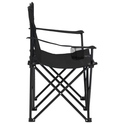 2-Seater Foldable Camping Chair Steel and Fabric Black Payday Deals