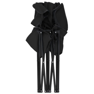2-Seater Foldable Camping Chair Steel and Fabric Black Payday Deals