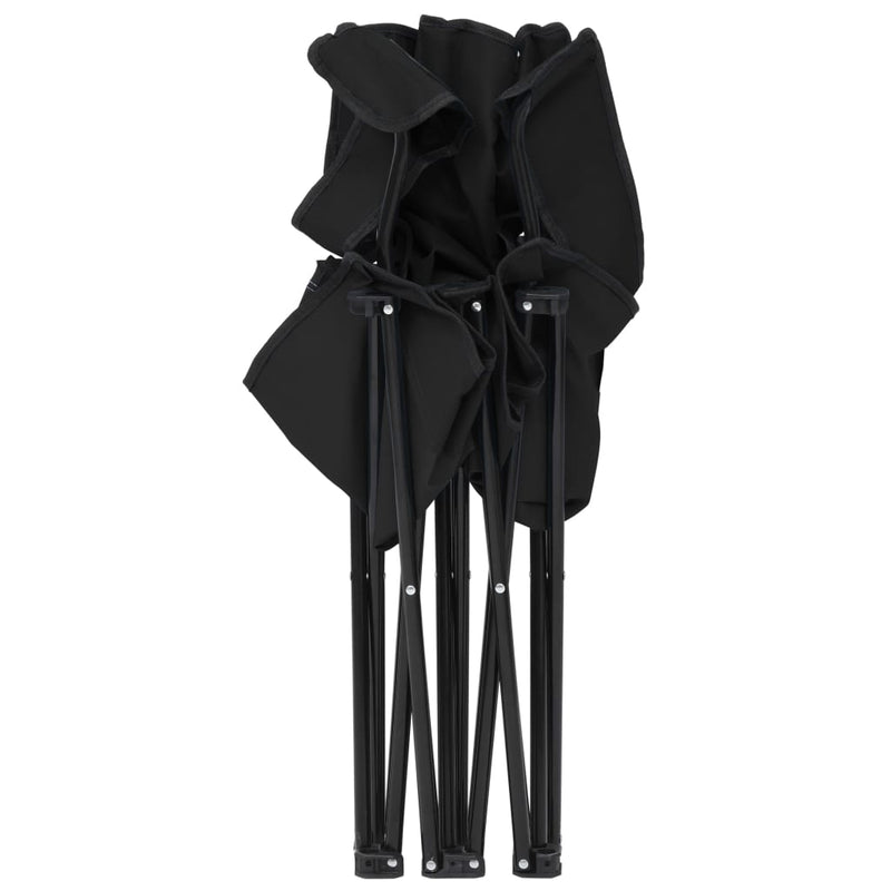 2-Seater Foldable Camping Chair Steel and Fabric Black Payday Deals