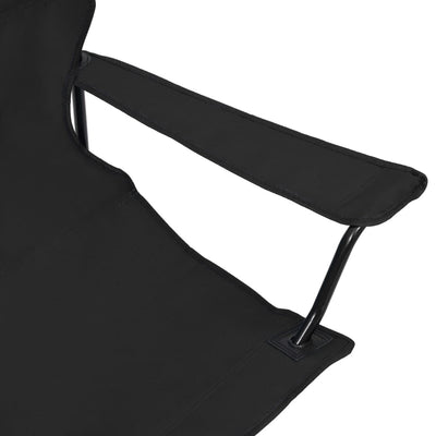 2-Seater Foldable Camping Chair Steel and Fabric Black Payday Deals
