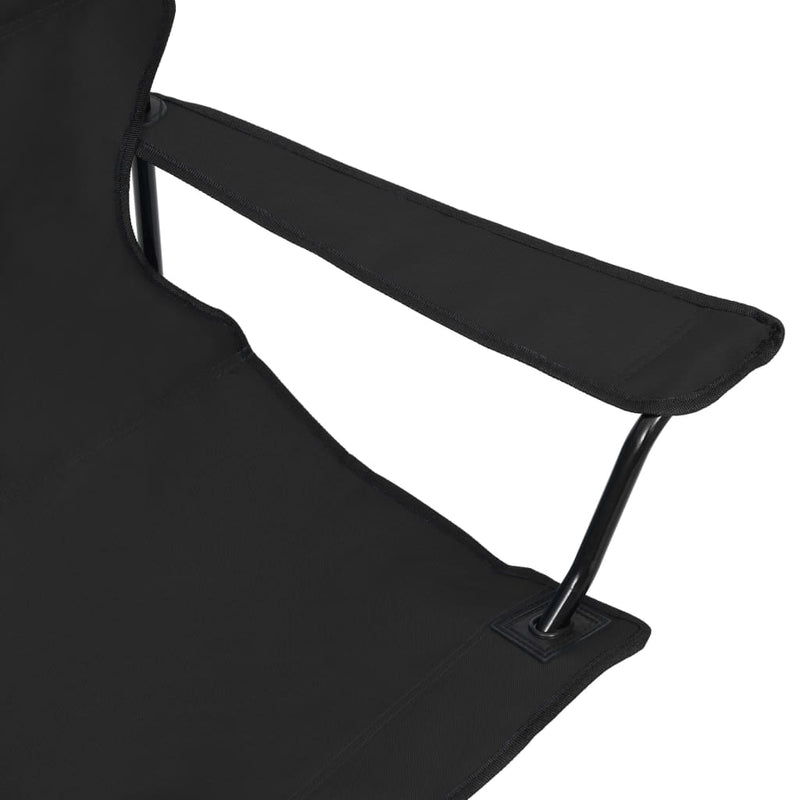 2-Seater Foldable Camping Chair Steel and Fabric Black Payday Deals