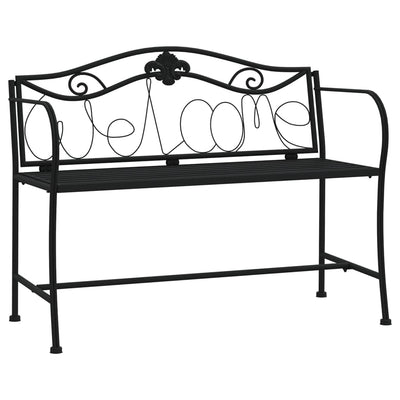 2-Seater Garden Bench 104 cm Black Steel Payday Deals