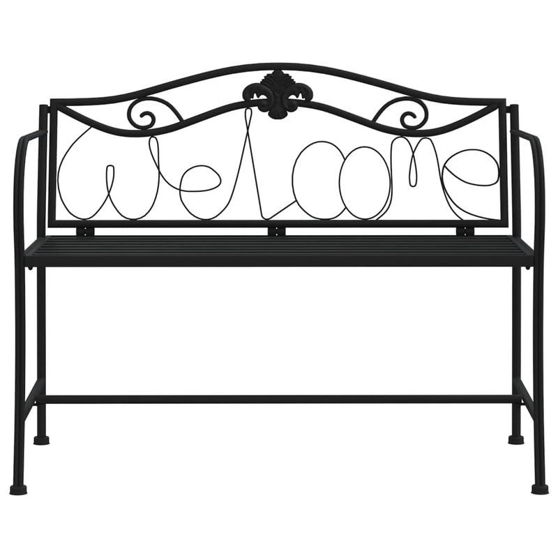 2-Seater Garden Bench 104 cm Black Steel Payday Deals