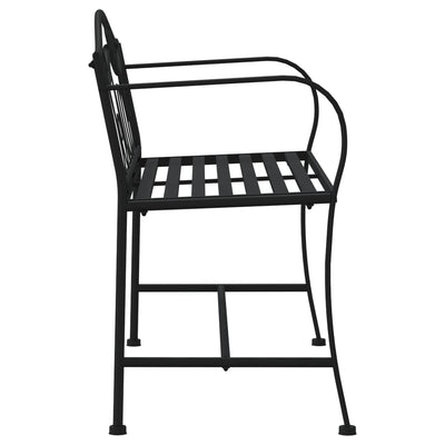 2-Seater Garden Bench 104 cm Black Steel Payday Deals