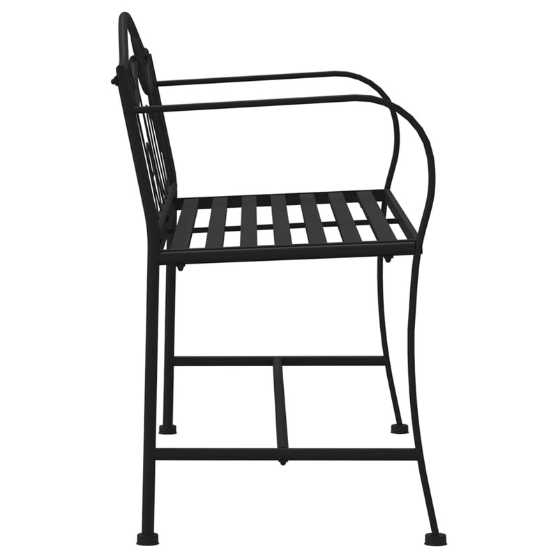 2-Seater Garden Bench 104 cm Black Steel Payday Deals