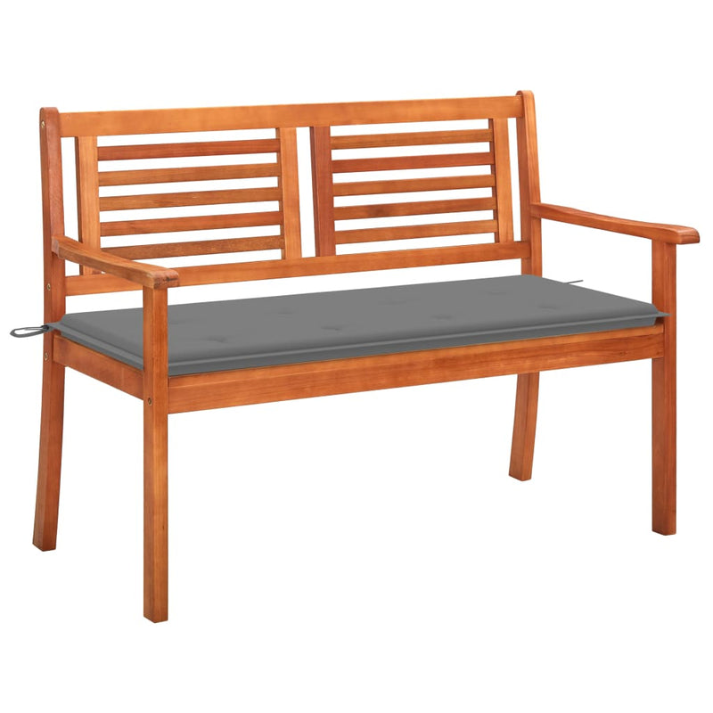 2-Seater Garden Bench with Cushion 120 cm Solid Eucalyptus Wood Payday Deals