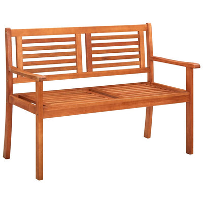 2-Seater Garden Bench with Cushion 120 cm Solid Eucalyptus Wood Payday Deals