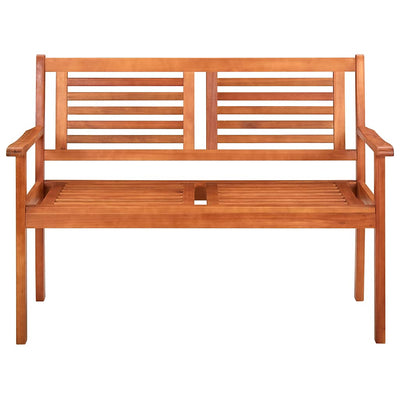 2-Seater Garden Bench with Cushion 120 cm Solid Eucalyptus Wood Payday Deals