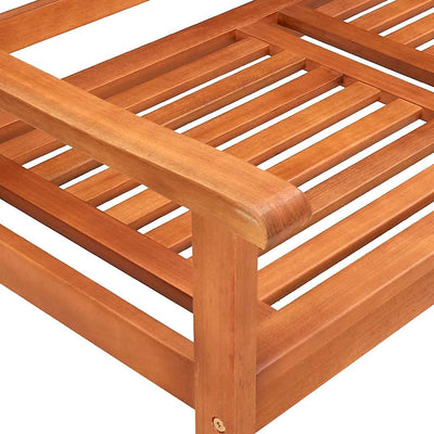 2-Seater Garden Bench with Cushion 120 cm Solid Eucalyptus Wood Payday Deals