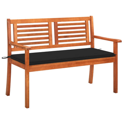 2-Seater Garden Bench with Cushion 120 cm Solid Wood Eucalyptus