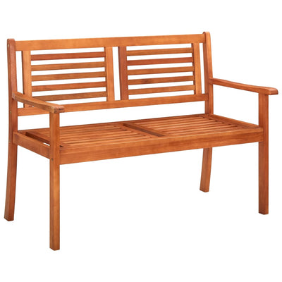 2-Seater Garden Bench with Cushion 120 cm Solid Wood Eucalyptus Payday Deals