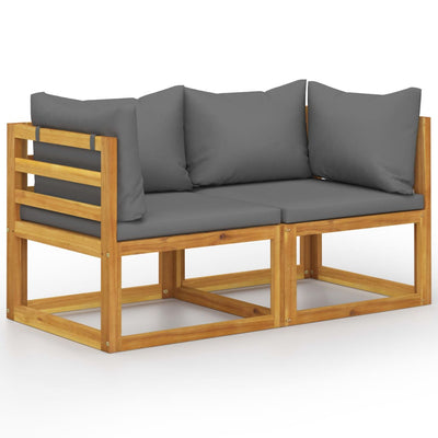 2-seater Garden Bench with Dark Grey Cushions Payday Deals