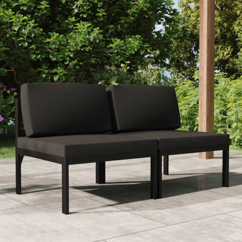 2-Seater Garden Sofa with Cushions Aluminium Anthracite Payday Deals