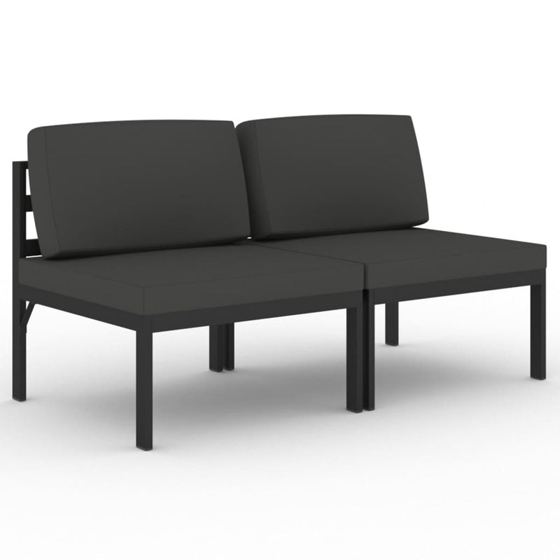 2-Seater Garden Sofa with Cushions Aluminium Anthracite Payday Deals