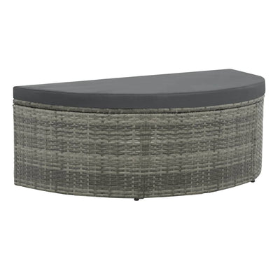 2 Seater Garden Sofa with Cushions and Parasol Grey Poly Rattan Payday Deals