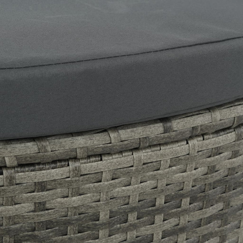 2 Seater Garden Sofa with Cushions and Parasol Grey Poly Rattan Payday Deals