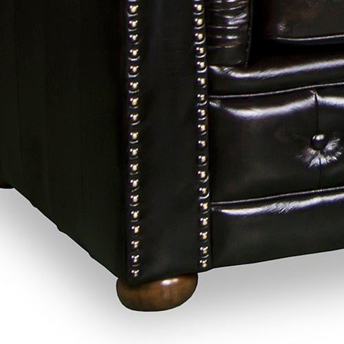 2 Seater Genuine Leather Upholstery Deep Quilting Pocket Spring Button Studding Sofa Lounge Set for Living Room Couch In Brown Colour Payday Deals
