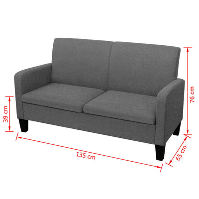 2-Seater Sofa 135x65x76 cm Dark Grey Payday Deals