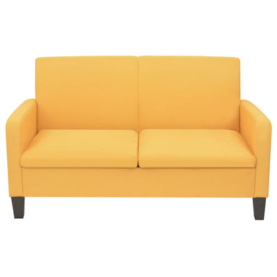 2-Seater Sofa 135x65x76 cm Yellow Payday Deals
