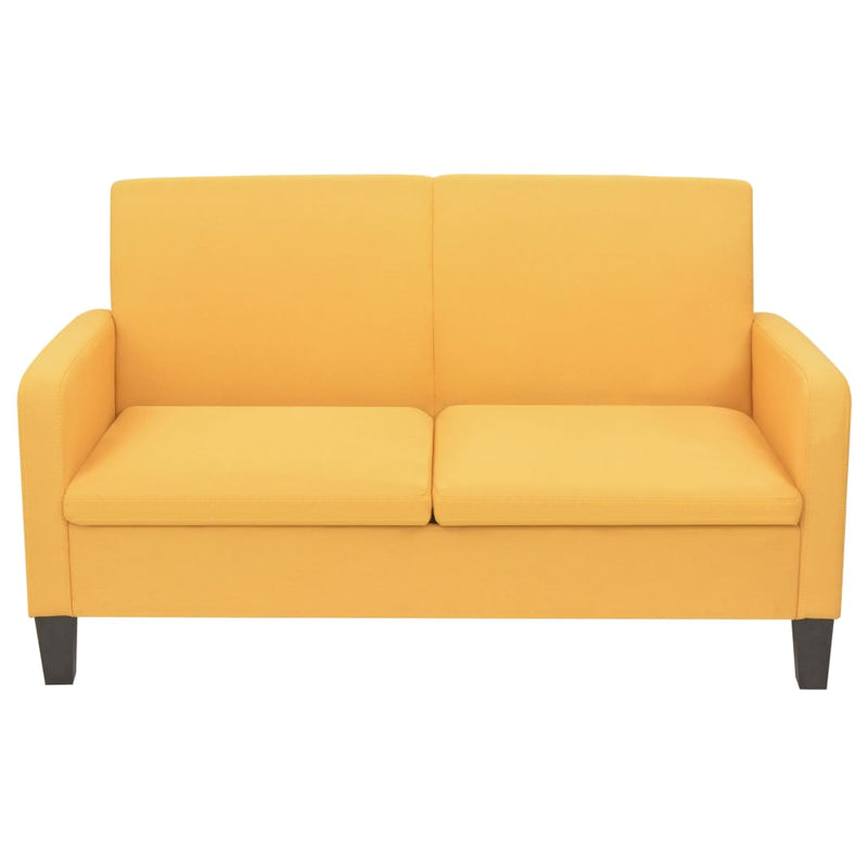 2-Seater Sofa 135x65x76 cm Yellow Payday Deals
