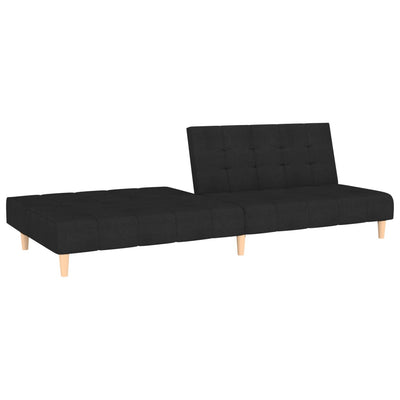 2-Seater Sofa Bed Black Fabric Payday Deals