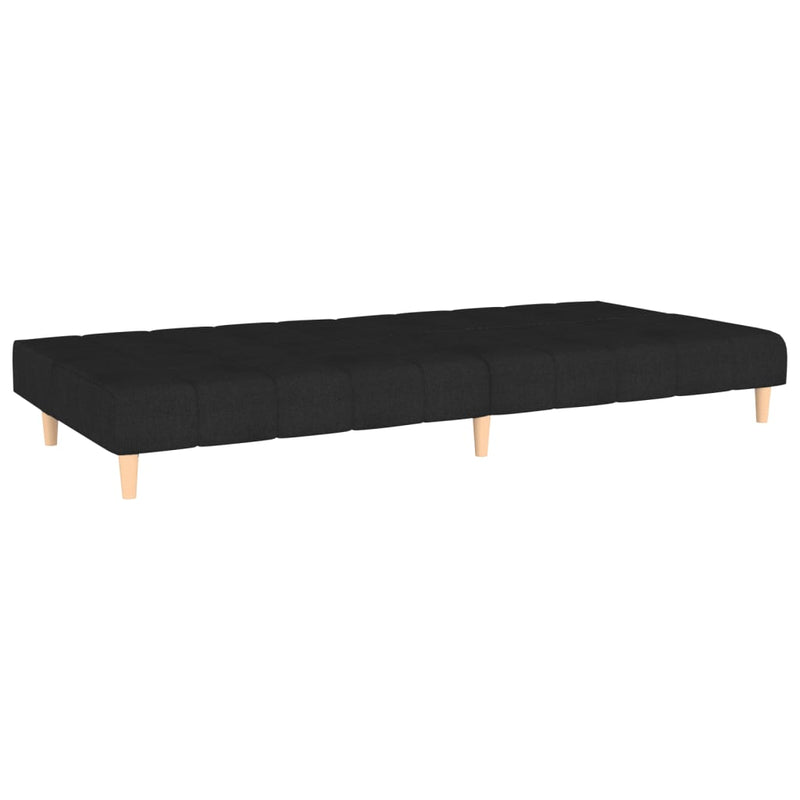 2-Seater Sofa Bed Black Fabric Payday Deals