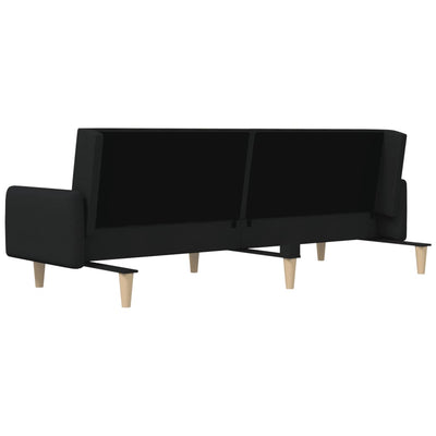 2-Seater Sofa Bed Black Fabric Payday Deals