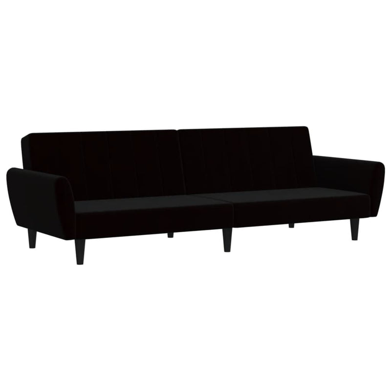 2-Seater Sofa Bed Black Velvet Payday Deals