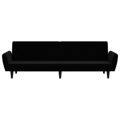 2-Seater Sofa Bed Black Velvet Payday Deals