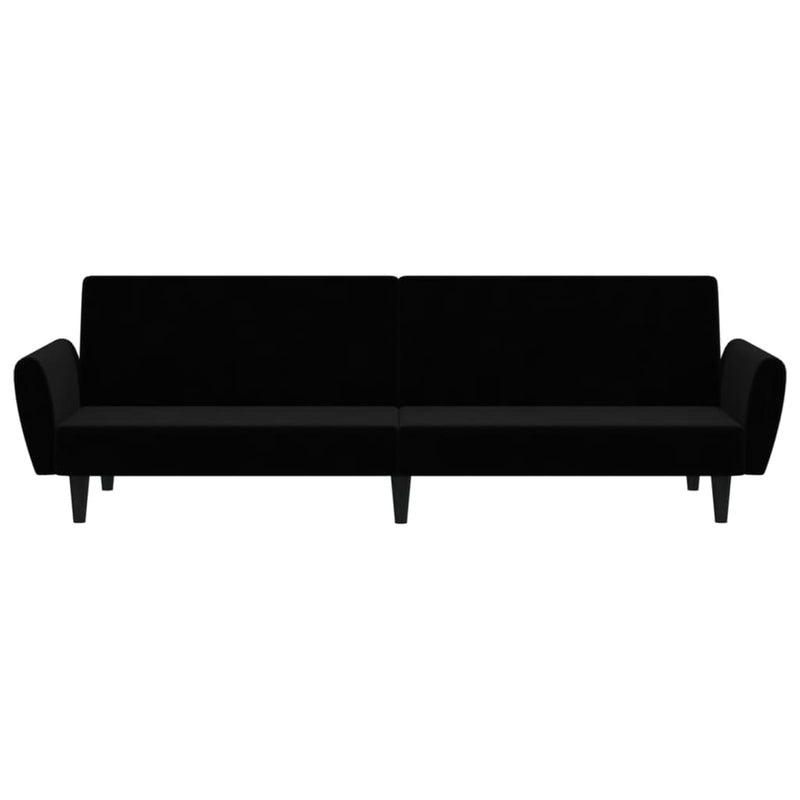 2-Seater Sofa Bed Black Velvet Payday Deals