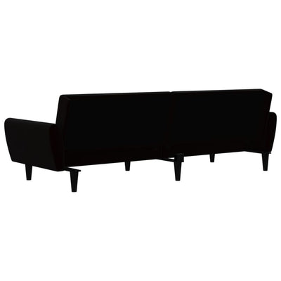 2-Seater Sofa Bed Black Velvet Payday Deals