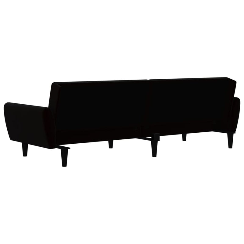 2-Seater Sofa Bed Black Velvet Payday Deals