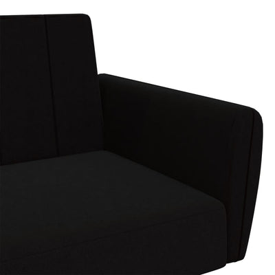 2-Seater Sofa Bed Black Velvet Payday Deals